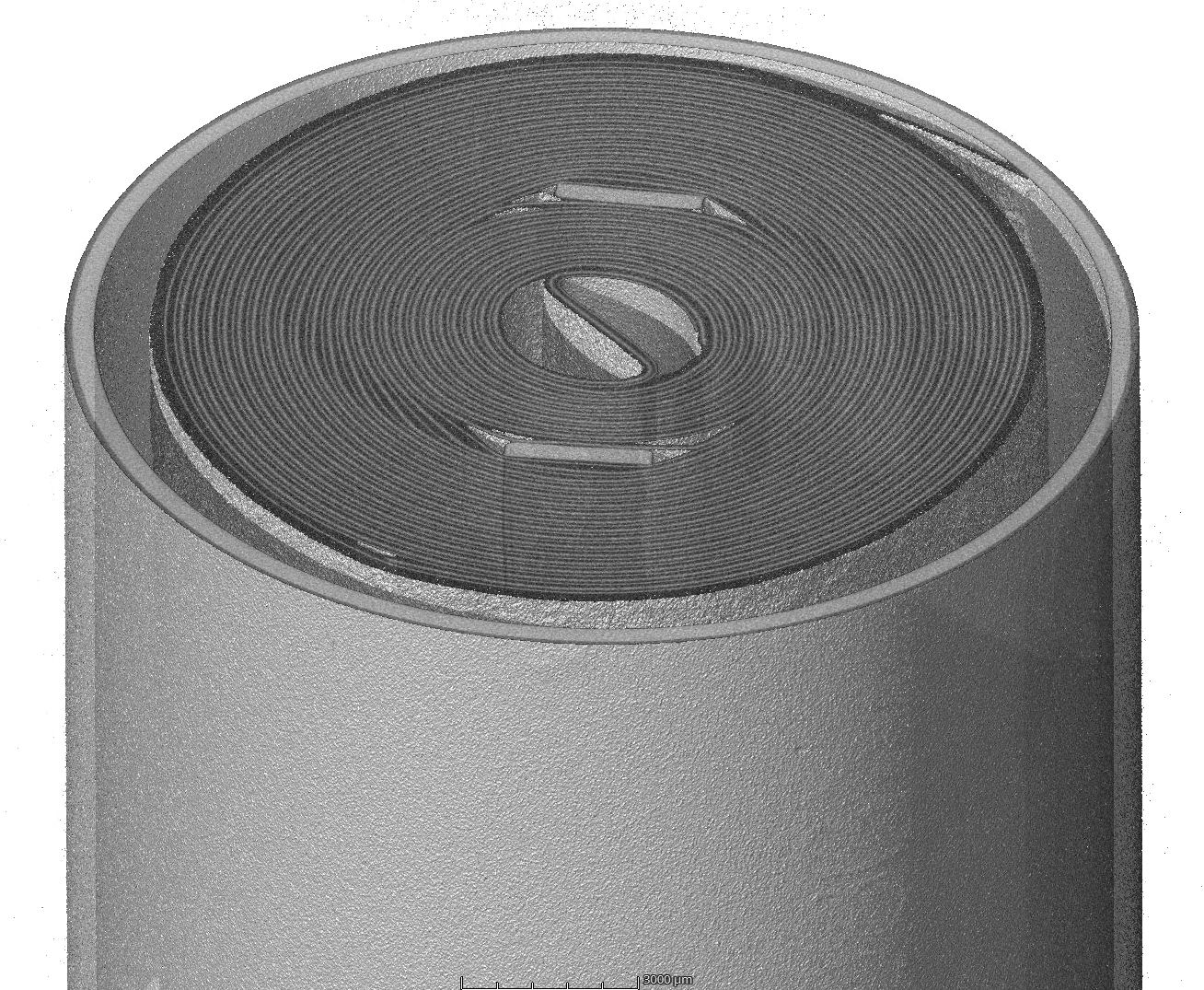 Dreidimensionales Rendering eines Elektrolytkondensator 